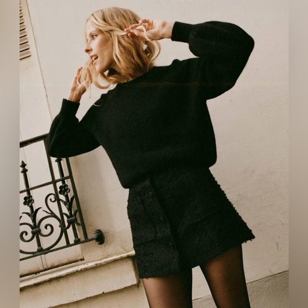 Doen Elina Skirt in Black Boucle